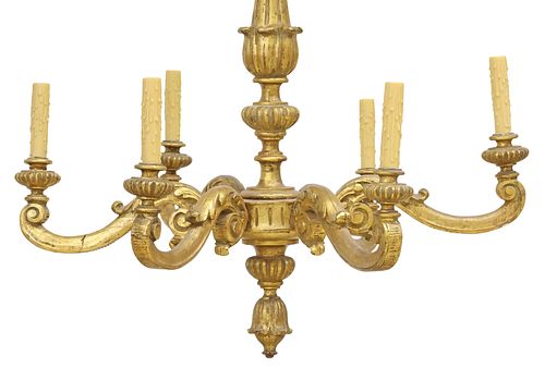 ITALIAN GILTWOOD SIX-LIGHT