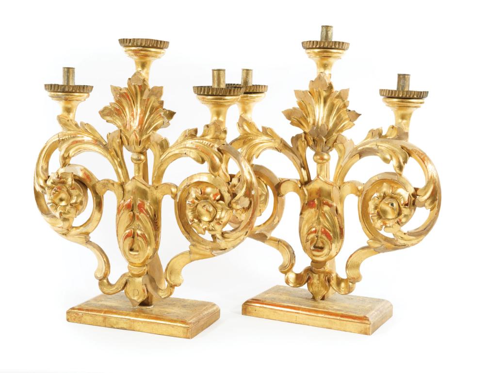 ITALIAN GILTWOOD THREE-LIGHT
