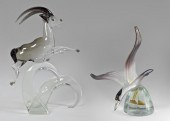 ITALIAN GLASS GAZELLE & BIRD I