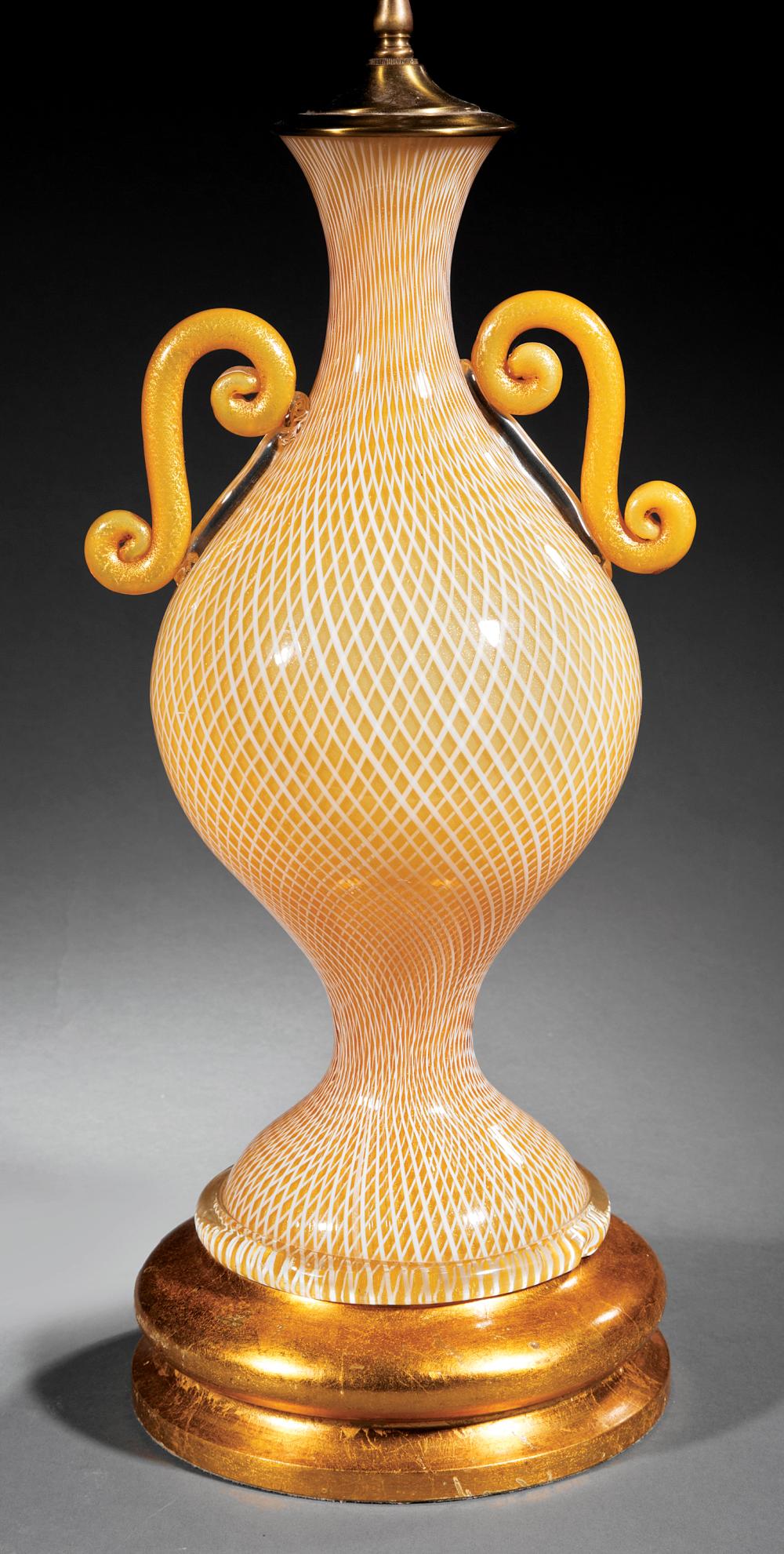 ITALIAN GLASS, PAINTED WOOD AND