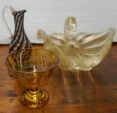 ITALIAN GLASS SHELL BOWL AND E