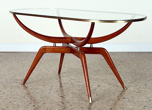 ITALIAN GLASS TOP COFFEE TABLE