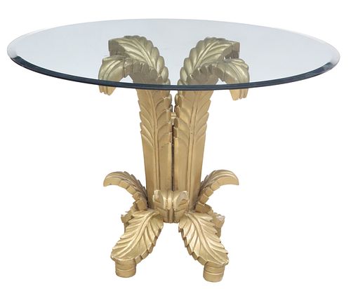 ITALIAN GLASS-TOP GILT-PAINTED