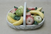 ITALIAN GLAZE POTTERY "BASKET