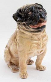 ITALIAN GLAZED CERAMIC PUG SCU