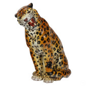 ITALIAN GLAZED TERRACOTTA LEOP