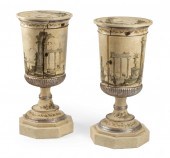 ITALIAN GRISAILLE PAINTED URN-
