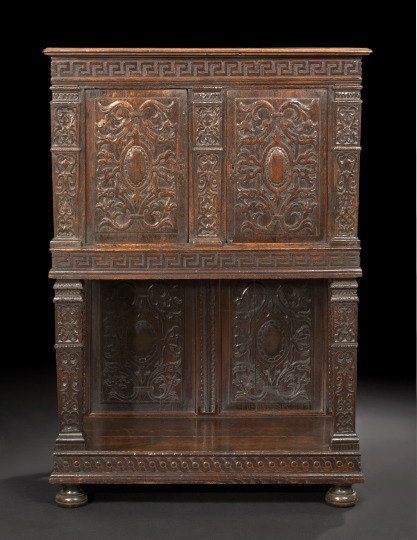 Italian Highly Carved Oak Cupboard,