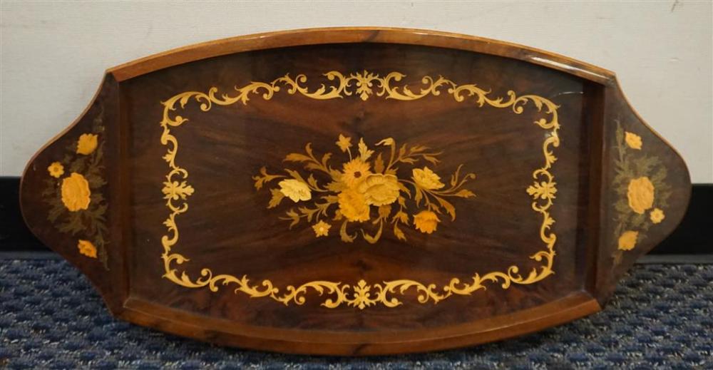 ITALIAN INLAID FRUITWOOD TRAY, L: