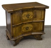 ITALIAN INLAID WALNUT BEDSIDE