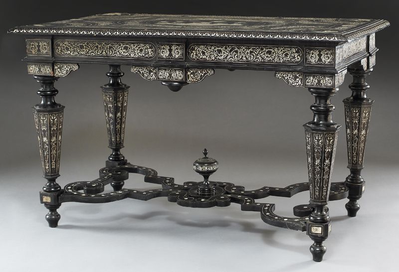 Italian ivory inlaid ebonized
