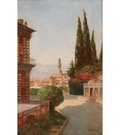 Italian landscape, view of Flo