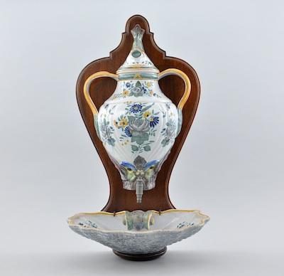 Italian Lavabo Mounted on a Wood