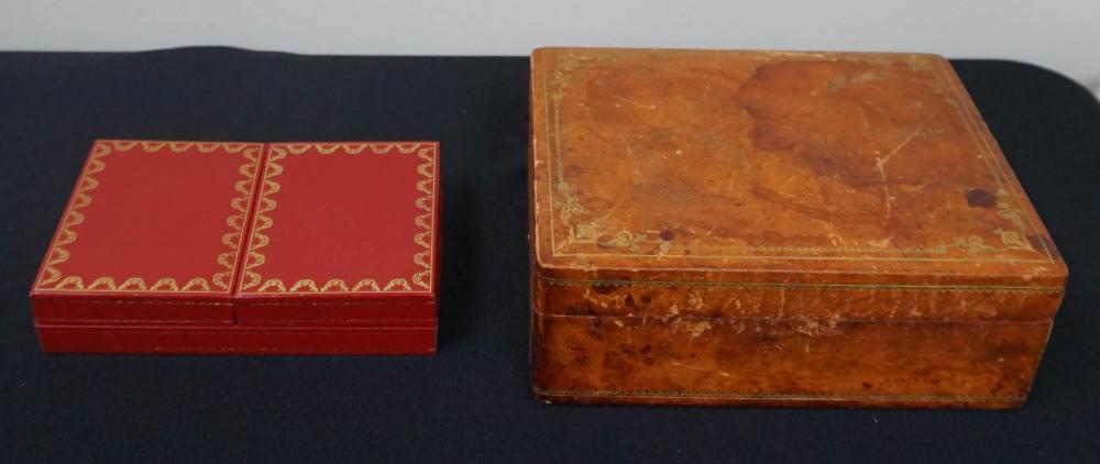 ITALIAN LEATHER COVERED HUMIDOR AND