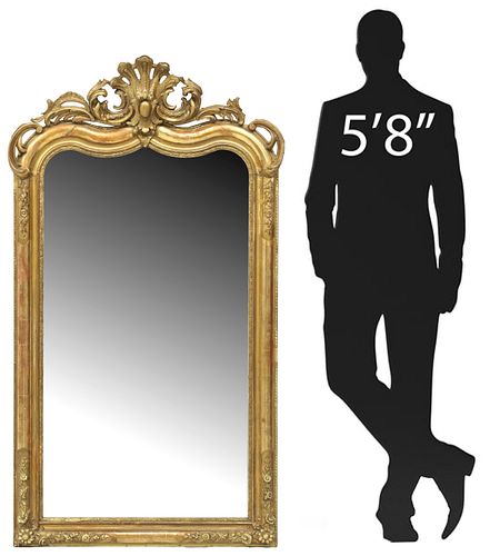 ITALIAN LOUIS XV STYLE GILT MIRROR,