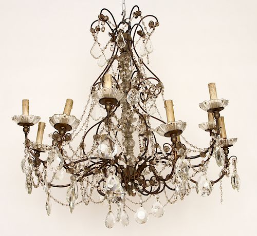 ITALIAN LOUIS XV STYLE IRON CRYSTAL
