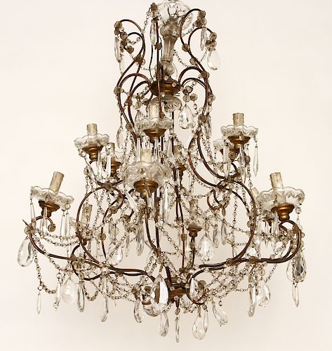 ITALIAN LOUIS XV STYLE IRON CRYSTAL