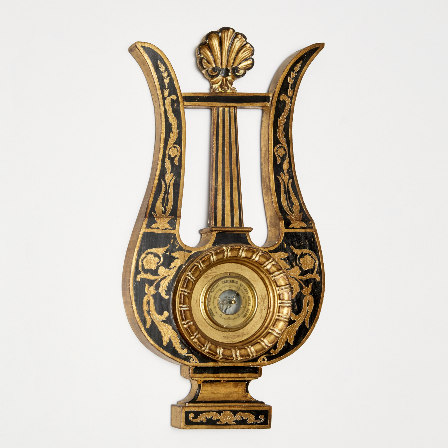 ITALIAN LYRE FORM WALL BAROMETER