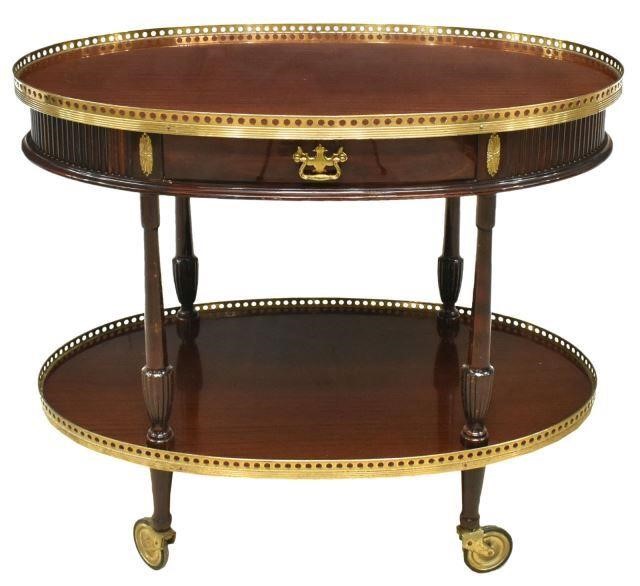 ITALIAN MAHOGANY TWO-TIER GALLERIED