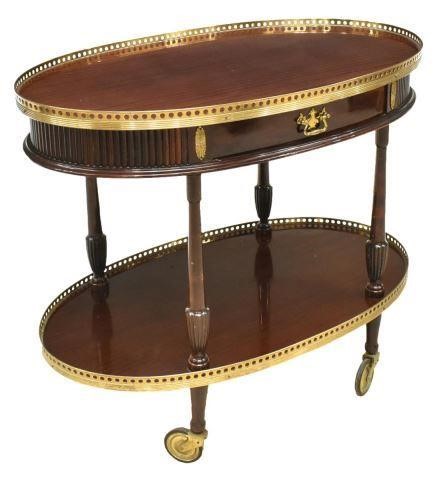 ITALIAN MAHOGANY TWO-TIER GALLERIED