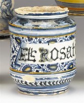 Italian maiolica short albarel