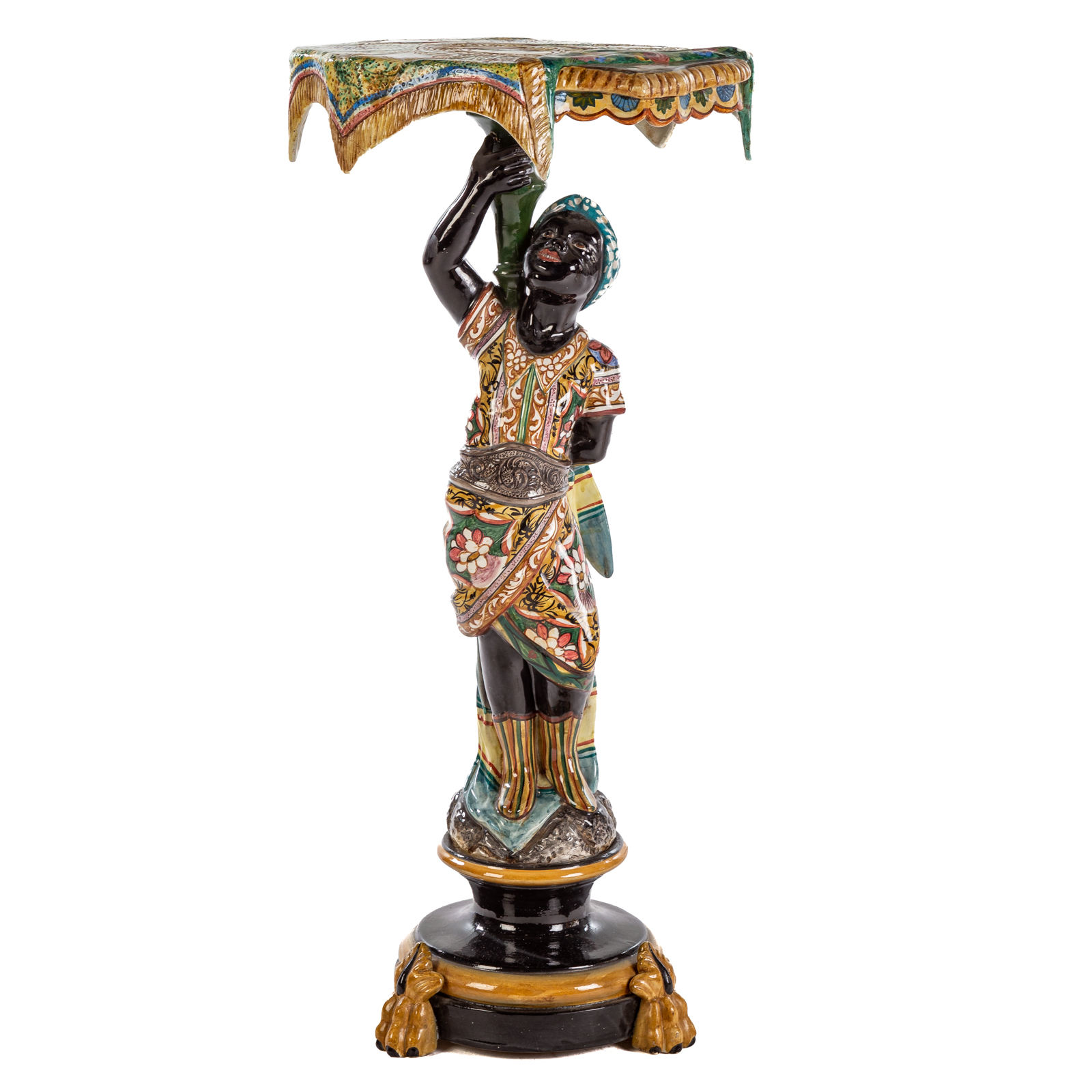 ITALIAN MAJOLICA BLACKAMOOR LAMP