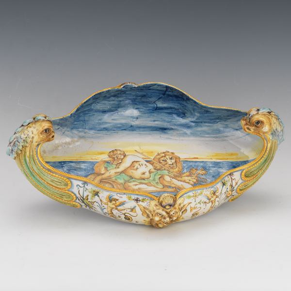 ITALIAN MAJOLICA CENTERPIECE BOWL 5