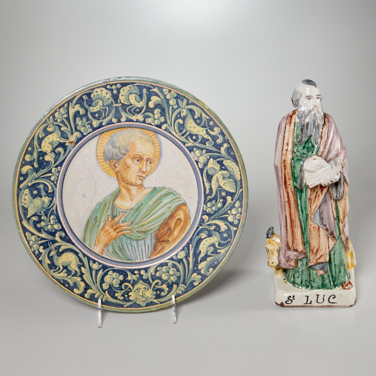 ITALIAN MAJOLICA CHARGER AND