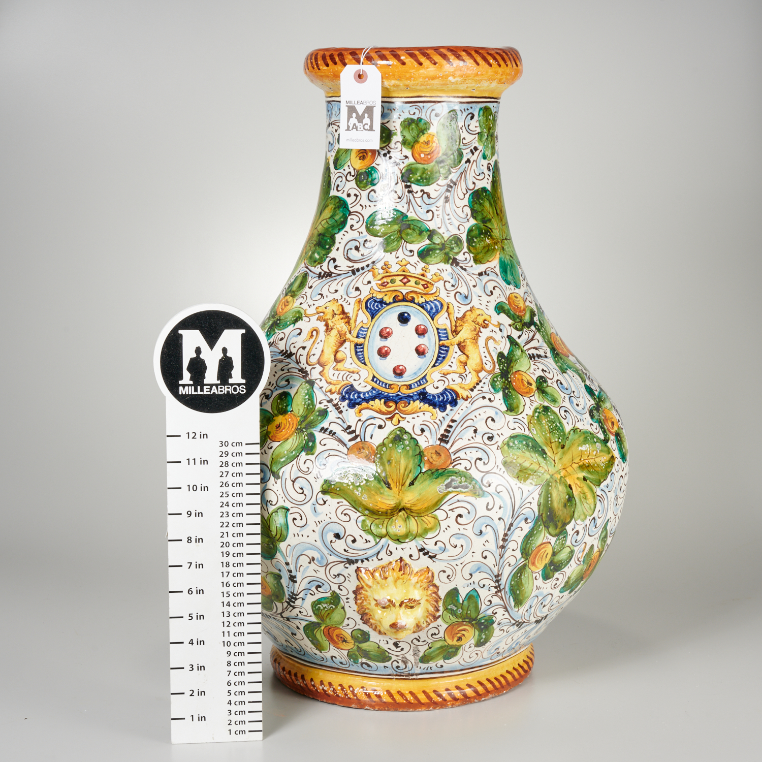 ITALIAN MAJOLICA FLOOR VASE 20th