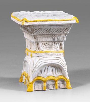 Italian majolica garden seat,