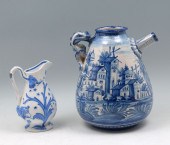 ITALIAN MAJOLICA JUG & CONTINE