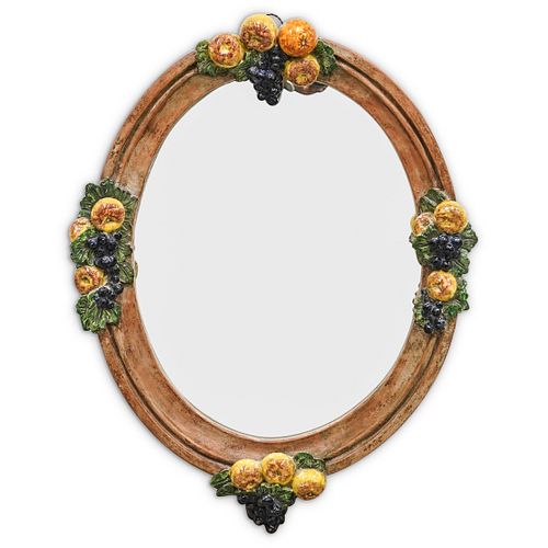 ITALIAN MAJOLICA MIRRORDESCRIPTION: