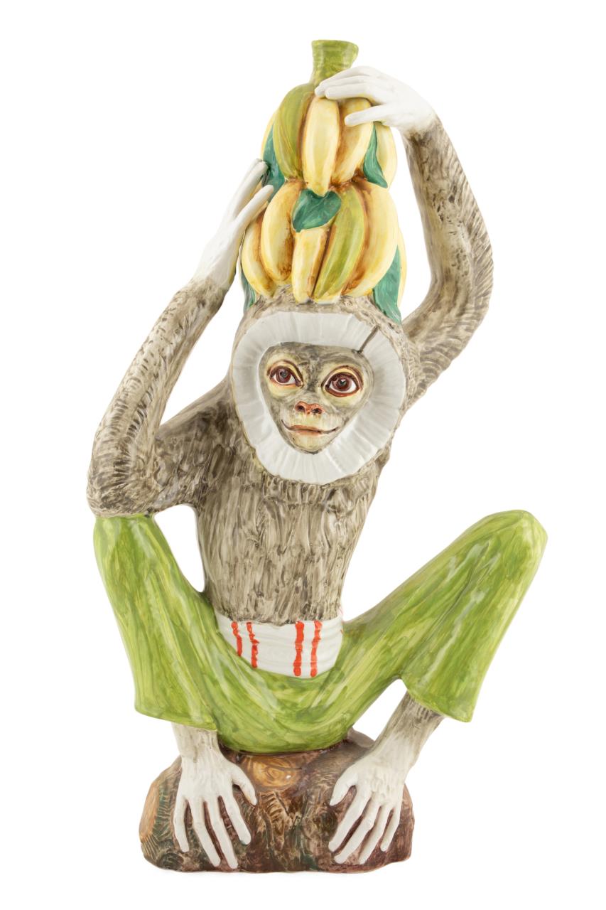 ITALIAN MAJOLICA MONKEY WITH