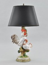 Italian Majolica Rooster & Hen