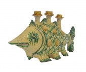 ITALIAN MAJOLICA THREE-LIGHT F