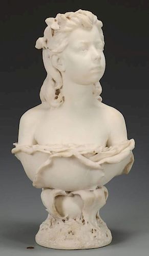 ITALIAN MARBLE BUST, SIGNED