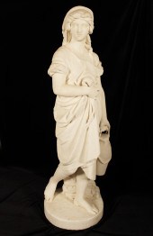 ITALIAN MARBLE FIGURE OF REBEC