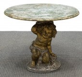 ITALIAN MARBLE & PARCEL GILT P