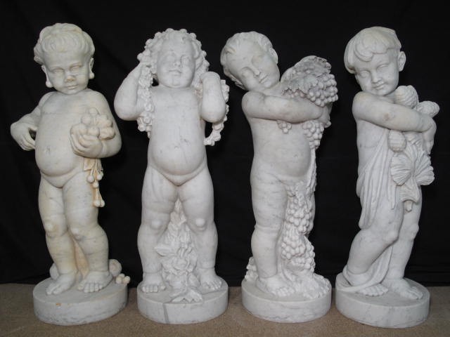 Italian marble sculptures: fours