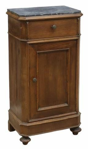 ITALIAN MARBLE-TOP BEDSIDE CABINET,