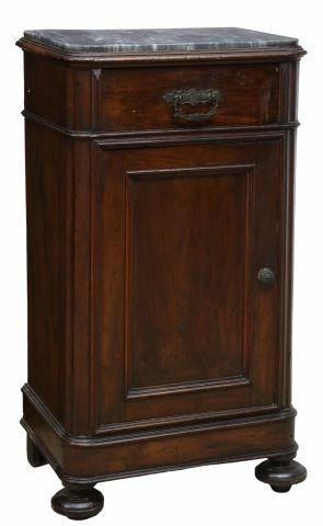 ITALIAN MARBLE-TOP BEDSIDE CABINET,