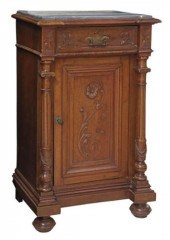 ITALIAN MARBLE-TOP BEDSIDE CAB