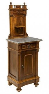 ITALIAN MARBLE-TOP CARVED BEDS