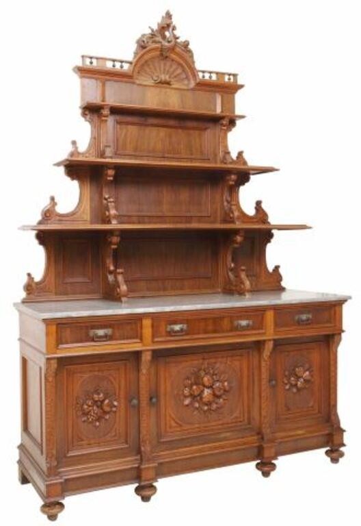 ITALIAN MARBLE-TOP CARVED