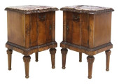 ITALIAN MARBLE-TOP CARVED WALN