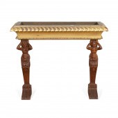 ITALIAN MARBLE TOP CARYATID CO