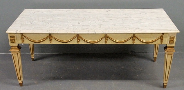 Italian marble top coffee table