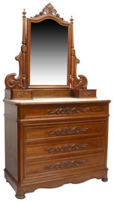 ITALIAN MARBLE-TOP COMMODE &