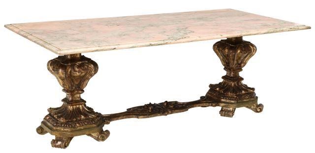 ITALIAN MARBLE-TOP GILTWOOD