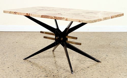 ITALIAN MARBLE TOP IRON COFFEE